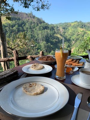 Lavendra Paradise in Ella, image may contain: Brunch, Table, Plate, Cup