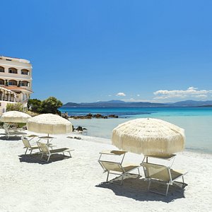 Private beach of Gabbiano Azzurro Hotel & Suites