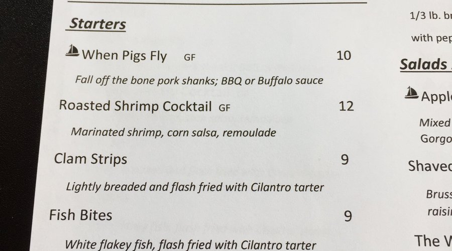 Partial Menu.