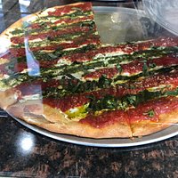 Pesto pizza- beautiful!