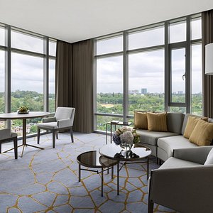 Four Seasons Hotel Bengaluru in Bengaluru, image may contain: Table, Coffee Table, Home Decor, Penthouse
