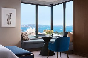 Four Seasons Hotel Sydney in Sydney, image may contain: Penthouse, Living Room, Couch, Chair