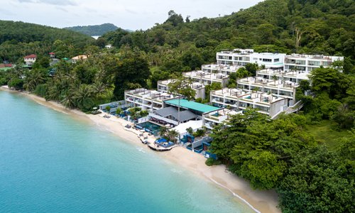 Beachfront resort.
