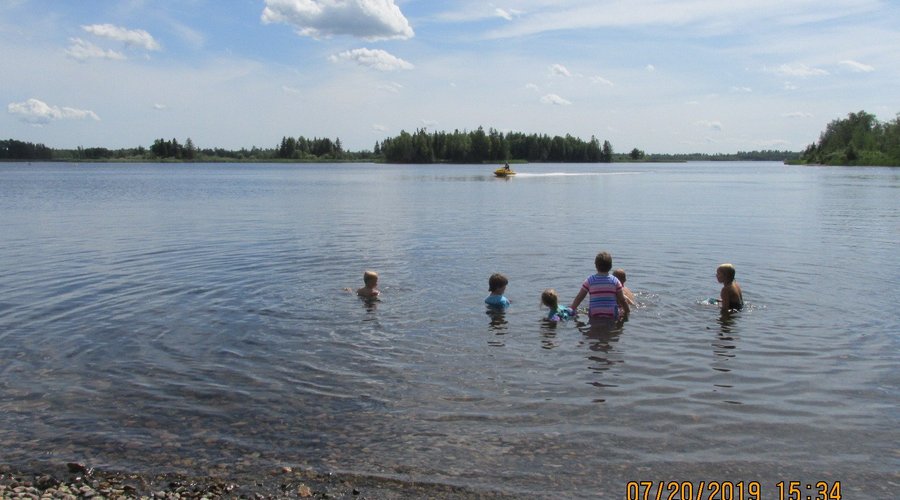 Unmarked swimming area.....