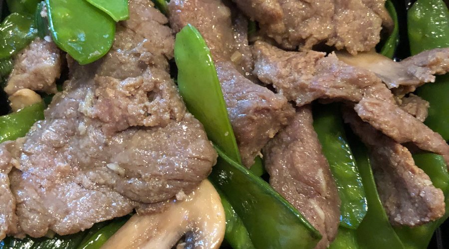 The beef with snow peas and mushrooms. - Missing the color orange. That would be the missing carrots I paid for. The snow peas were so soft. The beef was tough and could not be cut with a fork. Butter knife didn't do the job either. Needed a steak knife. Don't let my picture taking make you think the food tastes good. Because No.