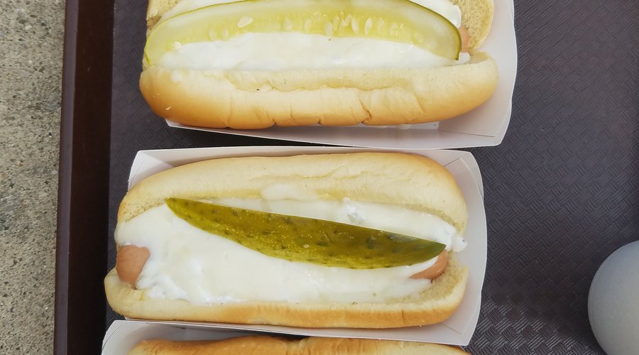 Swiss and chili dog