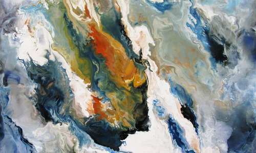 Encaustic painting, also known as hot wax painting, involves using heated beeswax to which colored pigments are added.  http://susanafblanco.com/paintings/encaustic