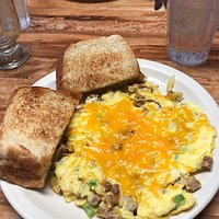 Really amazing breakfast! Western Frittata, Italian Omelet, and chocolate chip pancake. Delicious!