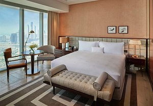 Waldorf Astoria Dubai International Financial Centre in Dubai, image may contain: Penthouse, Balcony, Chair, Home Decor