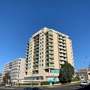Nesuto Parramatta Sydney Apartment Hotel in Rosehill, image may contain: City, Urban, Building Complex, Apartment Building