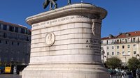 Europe, Portugal, Lisbon, Baixa, Rossio, Figueira Square, Dom Joao I statue  - SuperStock