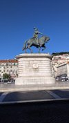 Europe, Portugal, Lisbon, Baixa, Rossio, Figueira Square, Dom Joao I statue  - SuperStock