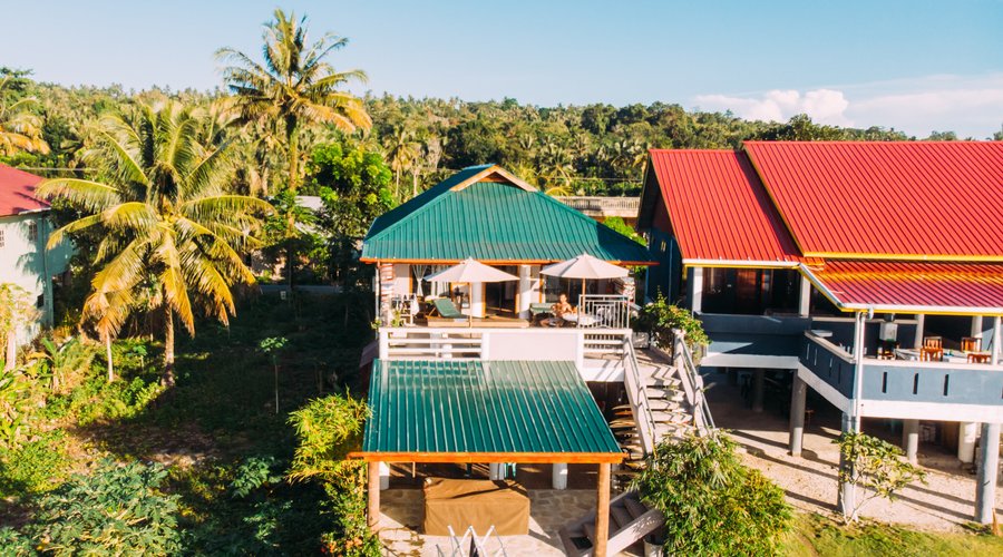 The lovely lodge with its spacious terrace.