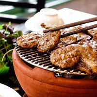 Grilled Pork on the stove.