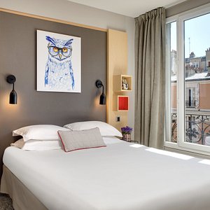 Chouette Hotel in Paris, image may contain: Dorm Room, Furniture, Bed, Bedroom