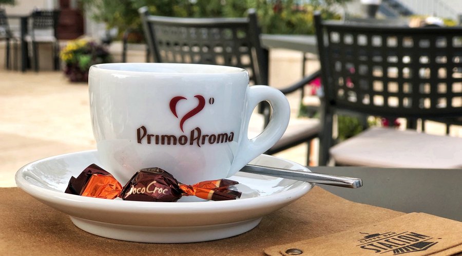 A fresh cup of espresso. 