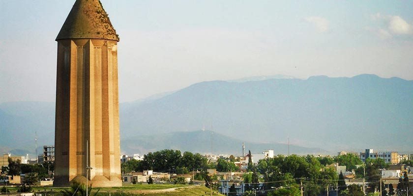 Gonbad-e Qabus is a monument in Gonbad-e Qabus, Iran, and a UNESCO World Heritage Site since 2012. It marks the grave of Ziyarid ruler Qabus (r. 978–1012), and was built during his lifetime in 1006/7. It is a cylindrical tomb tower that reaches c. 61 metres (200 feet) and can be seen from some 30 kilometres (19 miles) away. The eponymous city is named after the monument. this monument is have been used as a model to designe the mausoleum of Avicenna.