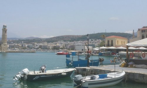 The quite lovely harbour of Rethymnon town, Crete (July 2019) 