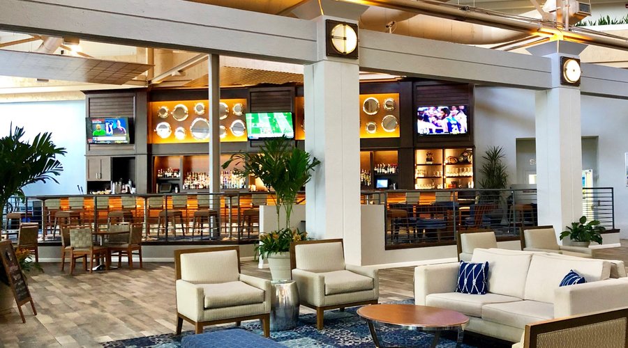 Our unique atrium lobby creates an authentic experience -inspired by ports once situated on prop