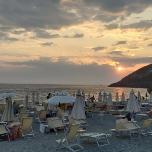 tramonto dalla spiaggia