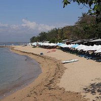 Semawang Beach, Sanur, Many small warungs to your right