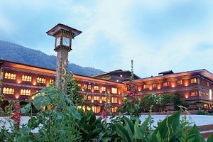 Druk Hotel Thimphu in Thimphu, image may contain: Hotel, Resort, Clock Tower, Villa