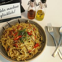 Linguine mit Chilli-Kresse Pesto