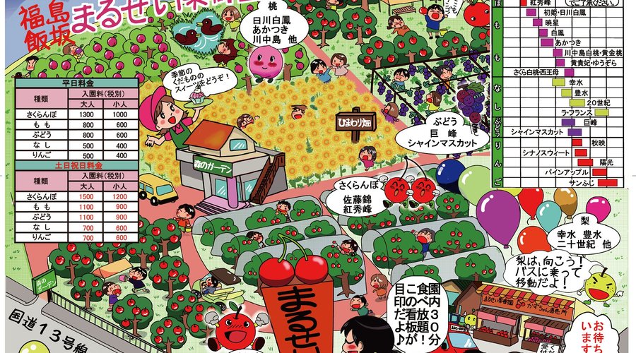 まるせい果樹園全体図