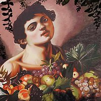 Riproduzione con la tecnica dei colori spray del dipinto di Caravaggio (1571-1610) Il fanciullo con canestra di frutta, realizzata dall’artista Andrea RAVO Mattoni in occasione del Settembre Angerese 2016, nell’ambito del suo progetto Una Pinacoteca a cielo aperto. L’opera è stata realizzata grazie al contributo della Famiglia Tedeschi e della comunità angerese.
Via Mario Greppi 21