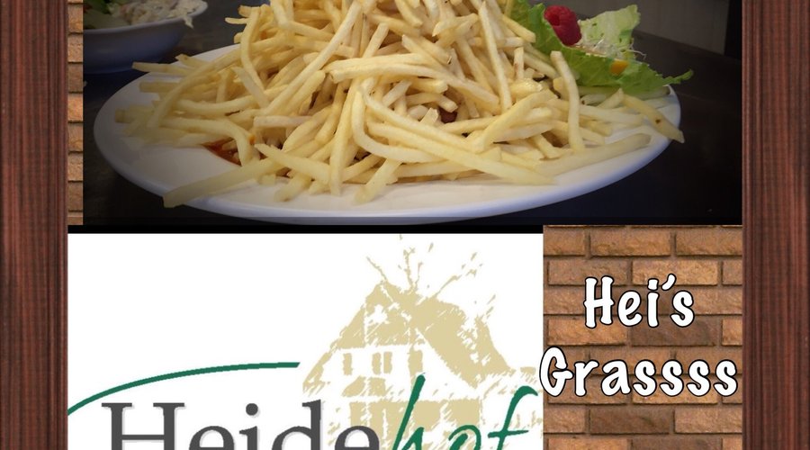 Ons HEI’s Grass bekend in de regio..! 500 gram flinterdunne frites met daaronder een heerlijk stuk vlees, diverse keuzes 😃👌