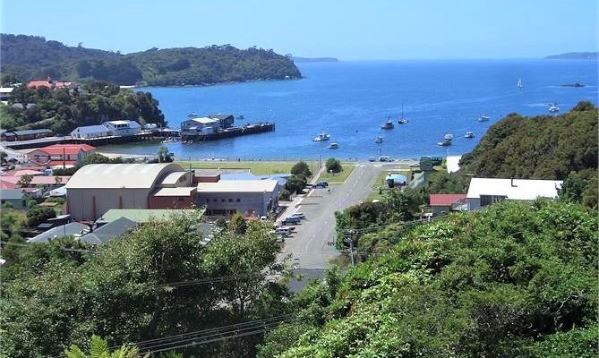 Looking out to Halfmoon Bay from Golden Bay Road