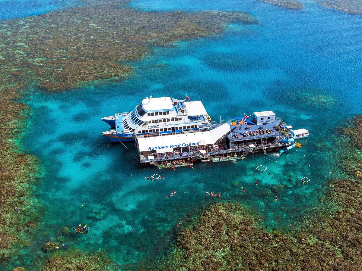 great barrier reef cruise to sunlover reef cruises pontoon