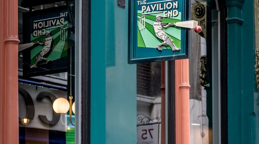 Our bold green facade