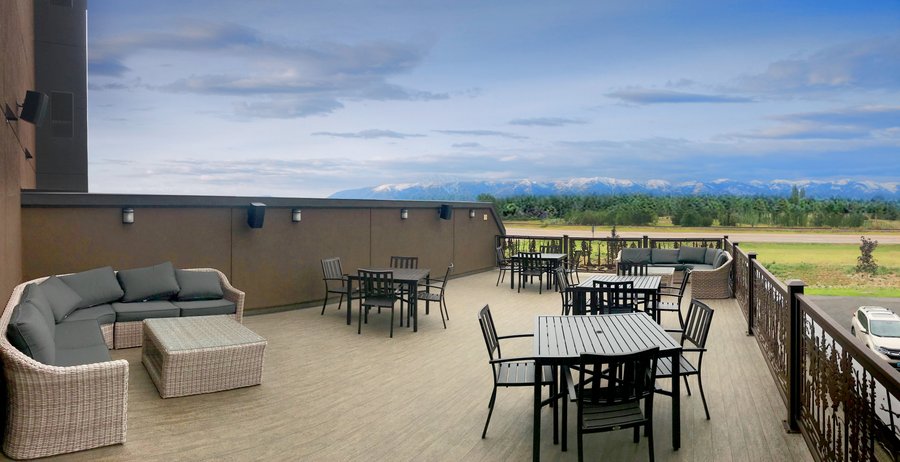 Enjoy our outdoor rooftop patio and bask in mountain views.