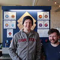 Brewer itself ( on the left) and bar tender