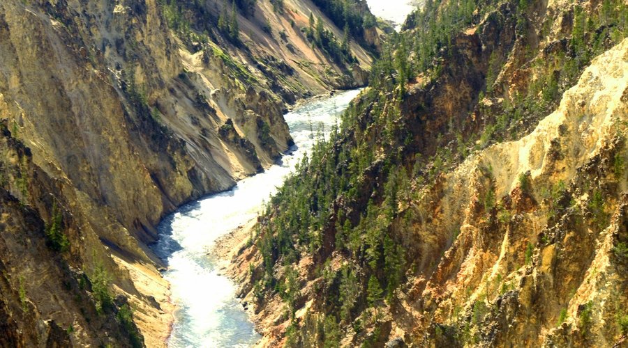 The tremendous erosive force of Yellowstone River has cut this 800 to 1200 ft deep canyon making it a one of the most spectacular sights in North America. 