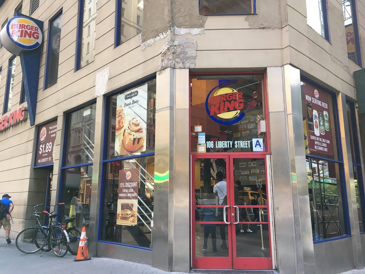 BURGER KING, New York City - 106 Liberty St, Financial District - Menu &  Prezzo - Tripadvisor