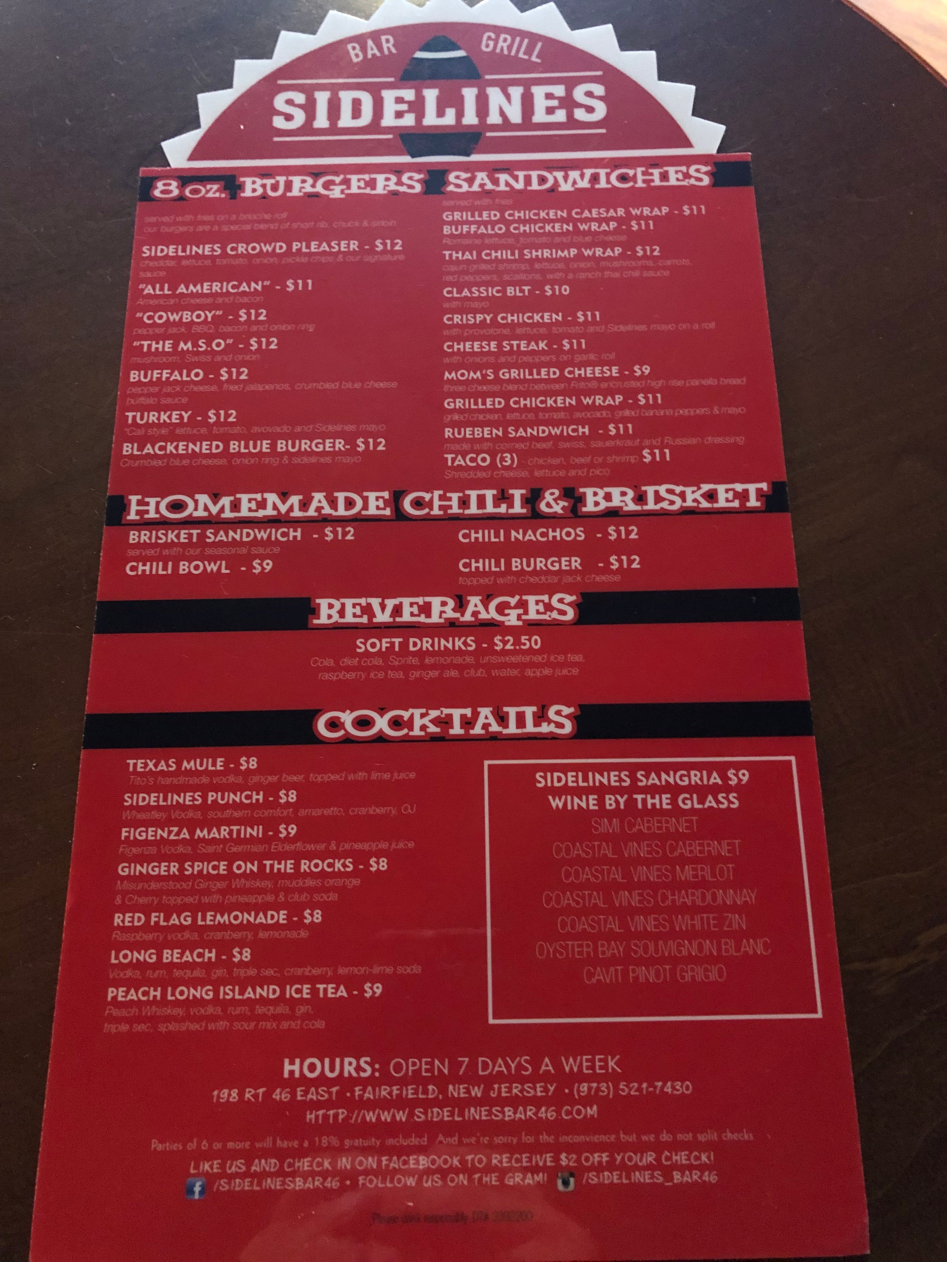 SIDELINES BAR GRILL Fairfield Restaurant Reviews Photos Phone Number Tripadvisor