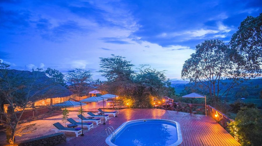 Our pool at night