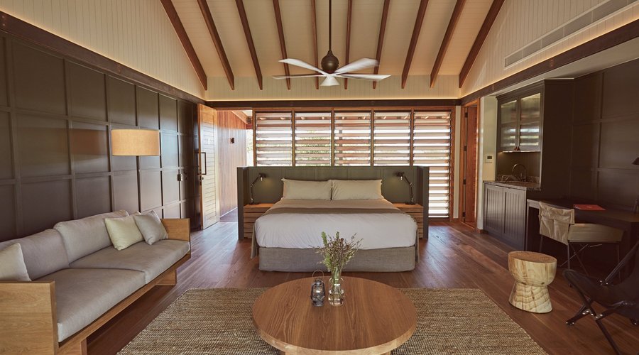 The bespoke features complement the landscape, especially in the alluring sleeping quarters.