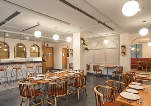 Mango Suites Select - Mahape in Navi Mumbai, image may contain: Restaurant, Cafeteria, Dining Room, Dining Table