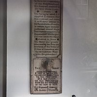 Information boards inside the building and on the pavement outside