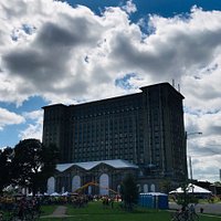 Roosevelt Park in the Shadow of Michigan Central Station.