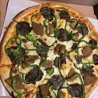Large pizza meatball, peppers, eggplant $17