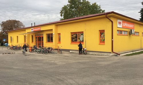 Veľký Kýr - Local supermarket in Veľký Kýr which is a small village in the municipality in the Nové Zámky District in the Nitra Region of south-west Slovakia