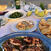 Typical fish meze at Barba Giorgis