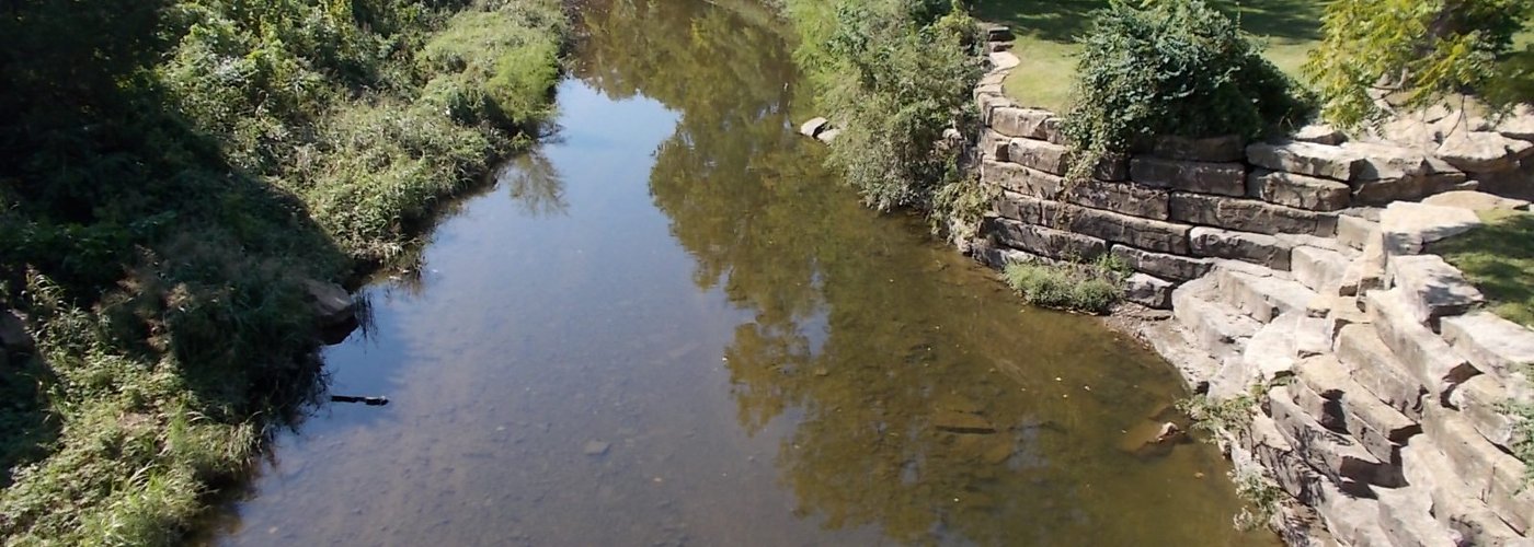 Stream and Retaining wall