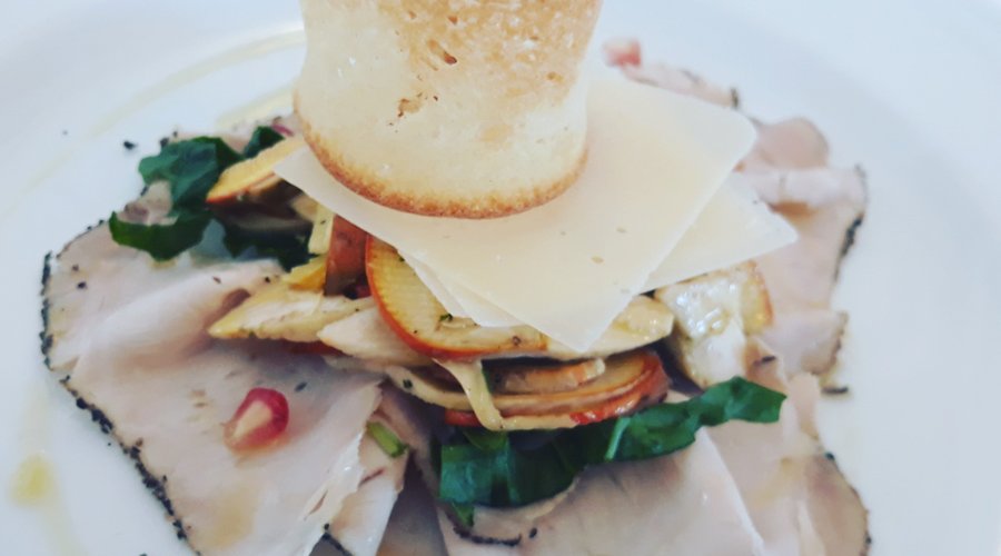 insalata di prosciutto di maialino dei nebrodi e ovuli