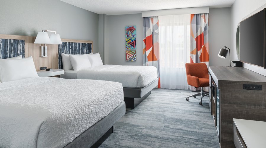 The double queen guest room is perfect for traveling groups.
