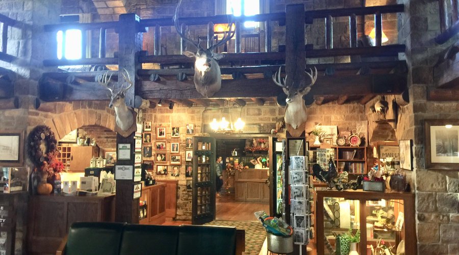 Inside facing the restaurant